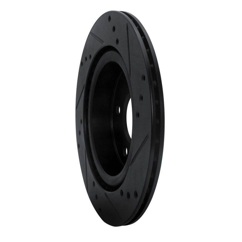 Nissan X-Trail Brake Rotor (1) - Rear Left - R1 Concepts - Drilled & Slotted - Black - `17-`25